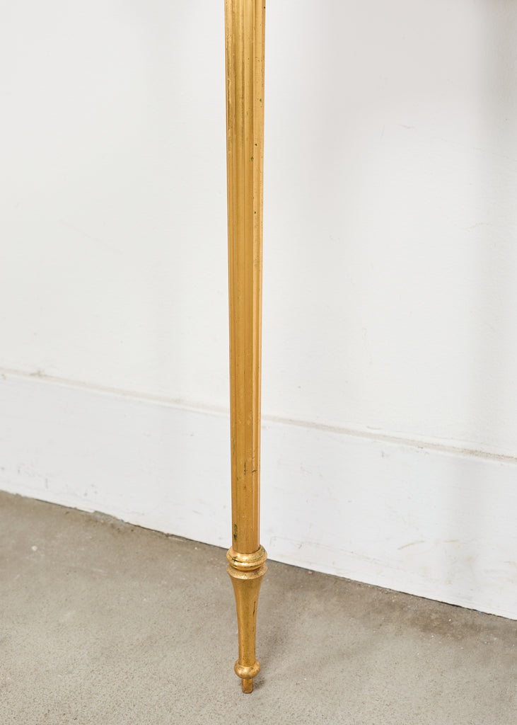 French Napoleon Empire Style Marble Bronzed Wall Console Table
