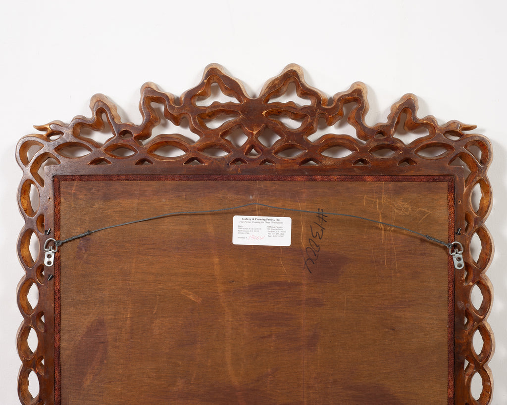 Mid-Century Italian Rococo Style Giltwood Ribbon Wall Mirror
