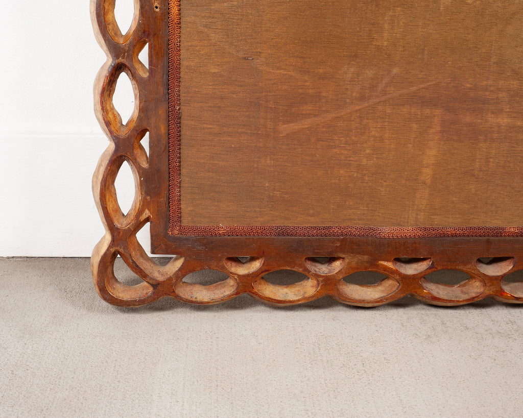 Mid-Century Italian Rococo Style Giltwood Ribbon Wall Mirror