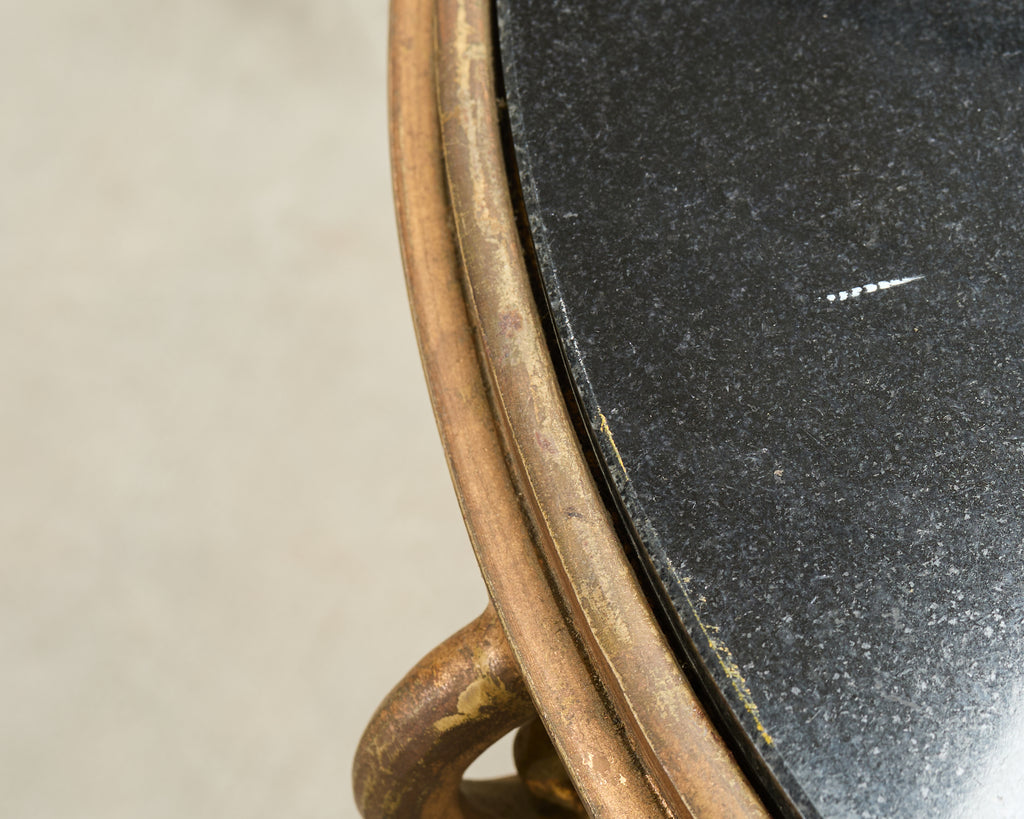 Rene Drouet Style Gilded Iron Granite Top Center Table