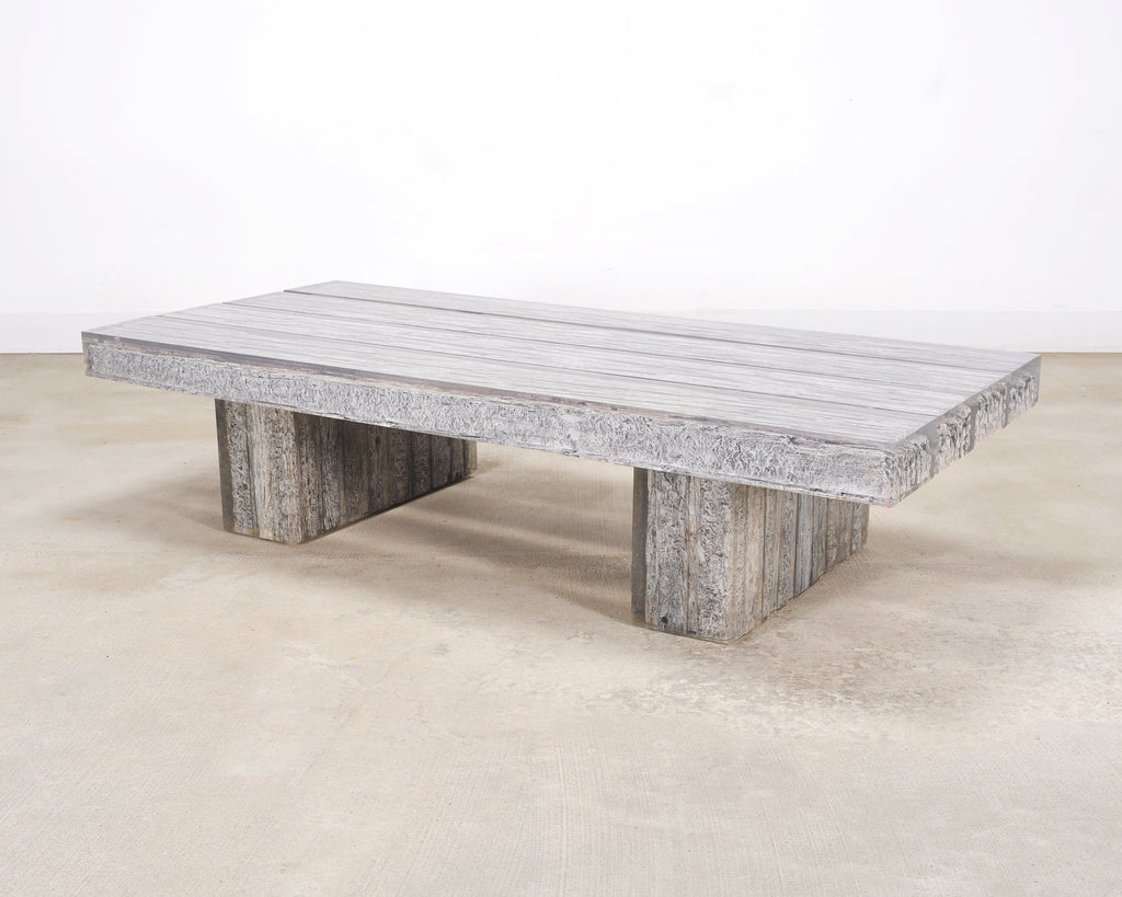 Timothy Oulton Glacier Coffee Table Burnt Timber in Lucite 6 Ft