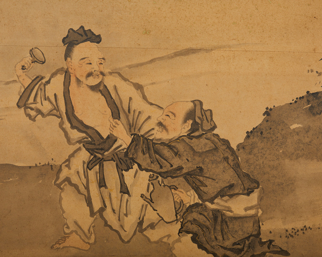 Japanese Edo Six Panel Screen Merrymaking in the Chinese Countryside