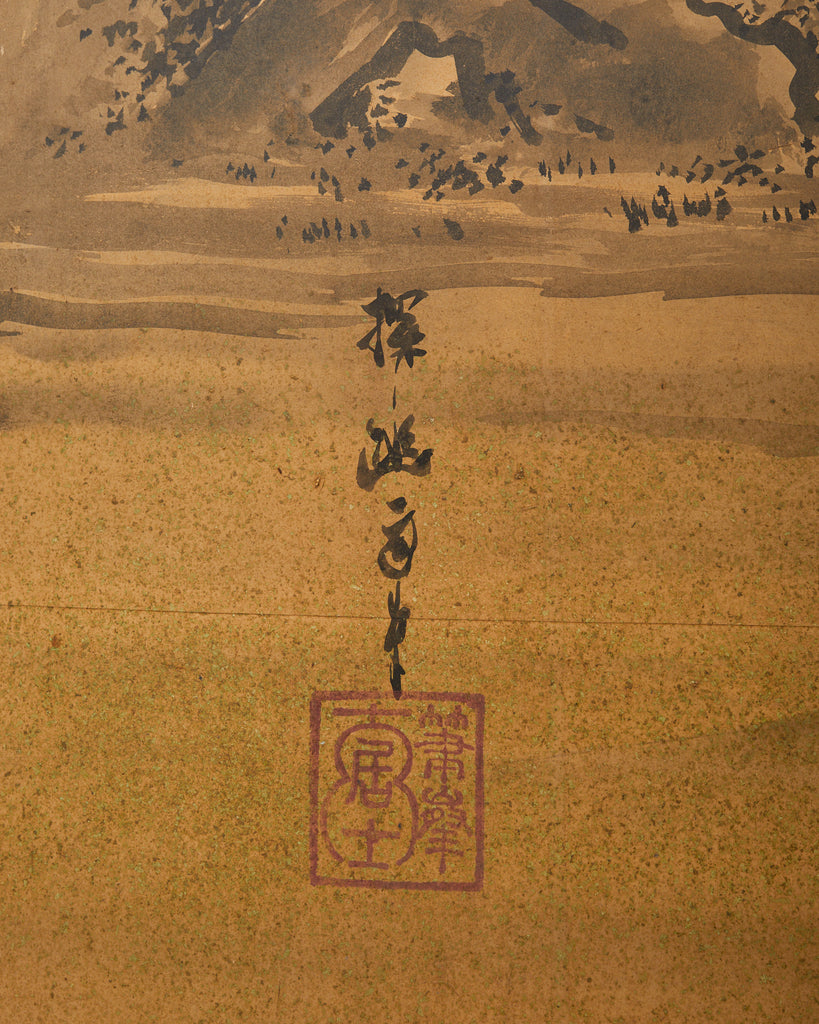 Japanese Edo Six Panel Screen Merrymaking in the Chinese Countryside