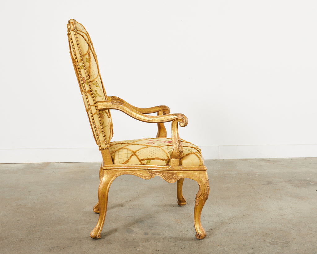 Hendrix Allardyce Italian Baroque Style Gilt Throne Chair