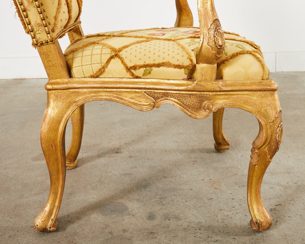 Hendrix Allardyce Italian Baroque Style Gilt Throne Chair