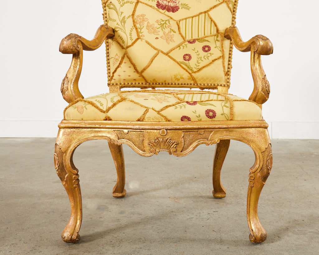Hendrix Allardyce Italian Baroque Style Gilt Throne Chair