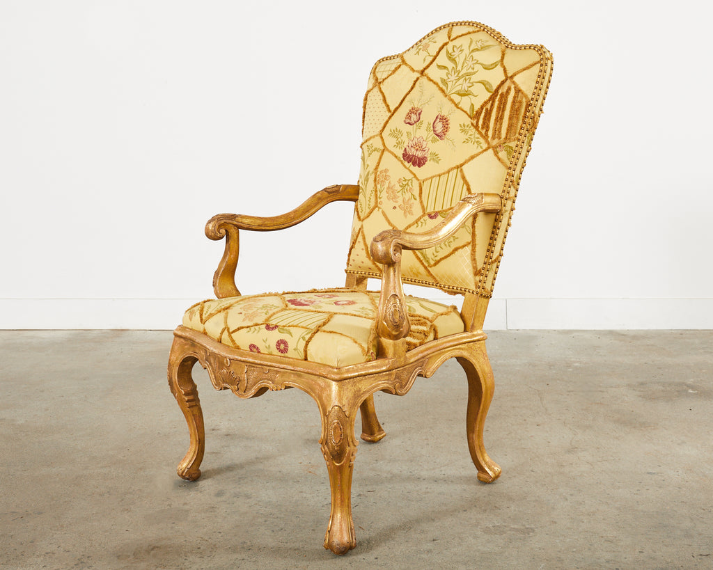 Hendrix Allardyce Italian Baroque Style Gilt Throne Chair