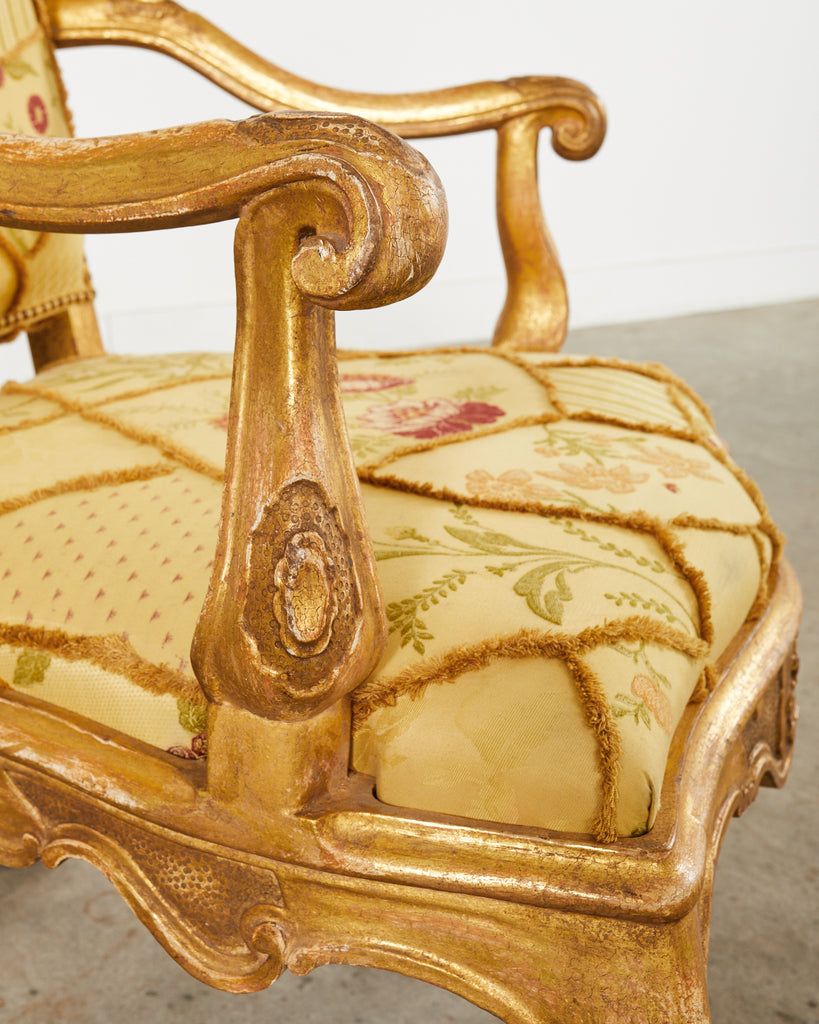 Hendrix Allardyce Italian Baroque Style Gilt Throne Chair