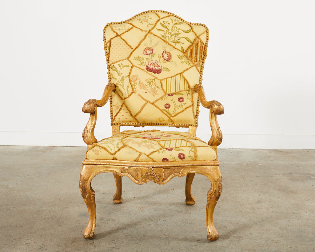 Hendrix Allardyce Italian Baroque Style Gilt Throne Chair