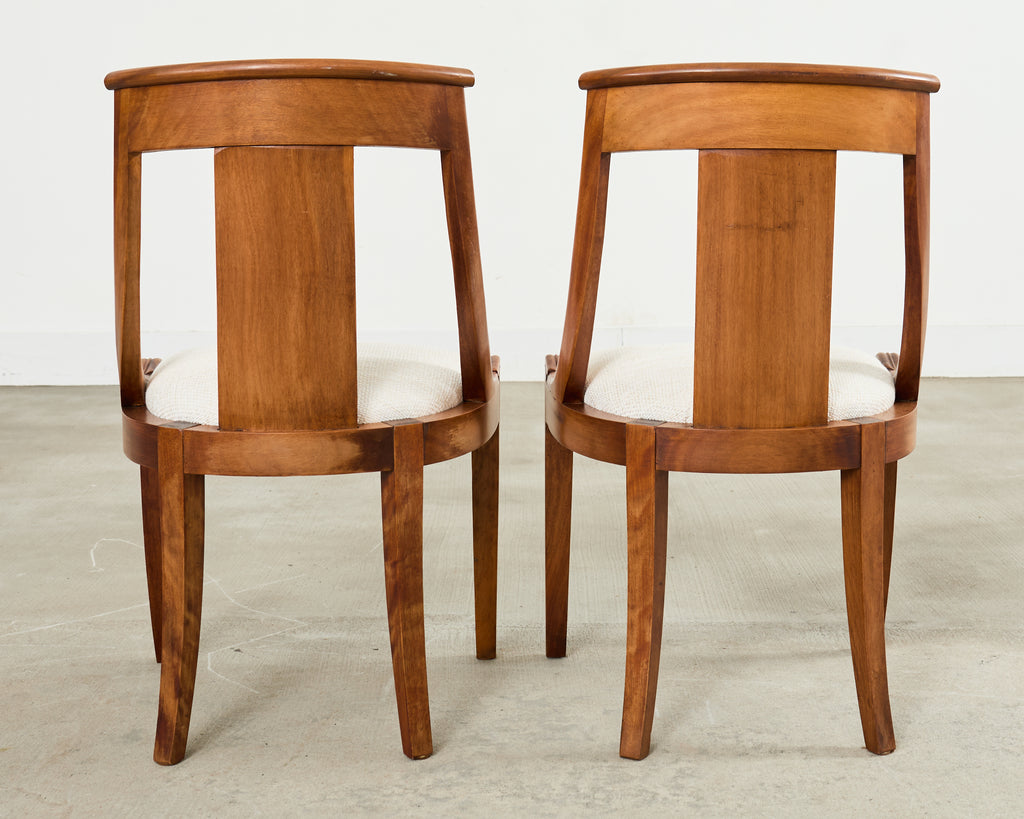 Set Six French Art Deco Gondola Dining Chairs