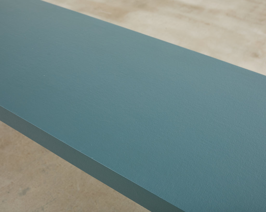 Monumental Lacquered Grasscloth Parsons Console Table 9 Ft.