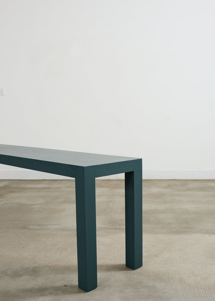 Monumental Lacquered Grasscloth Parsons Console Table 9 Ft.