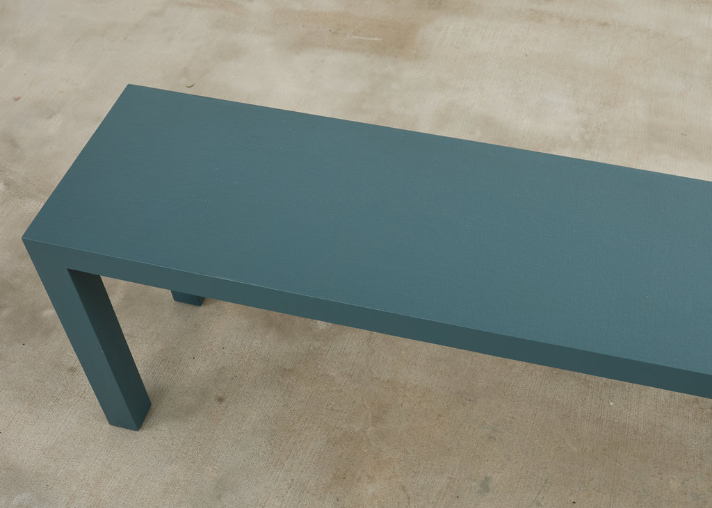 Monumental Lacquered Grasscloth Parsons Console Table 9 Ft.