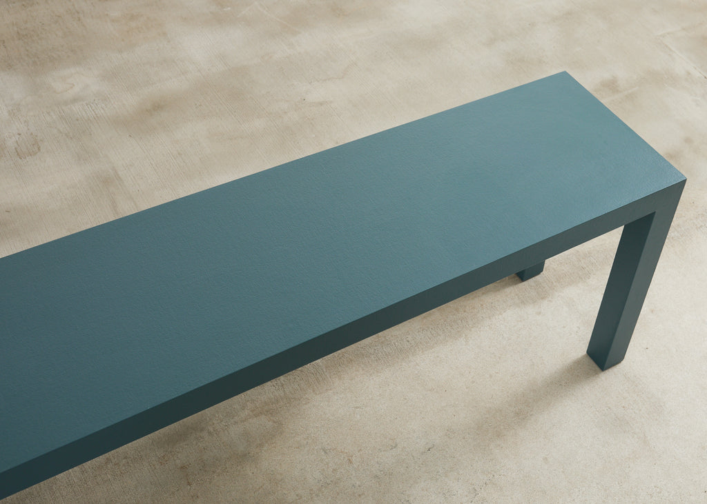 Monumental Lacquered Grasscloth Parsons Console Table 9 Ft.