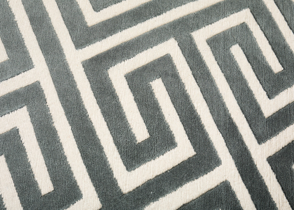 Neoclassical Style Greek Key Slate Rug by the Rug Company