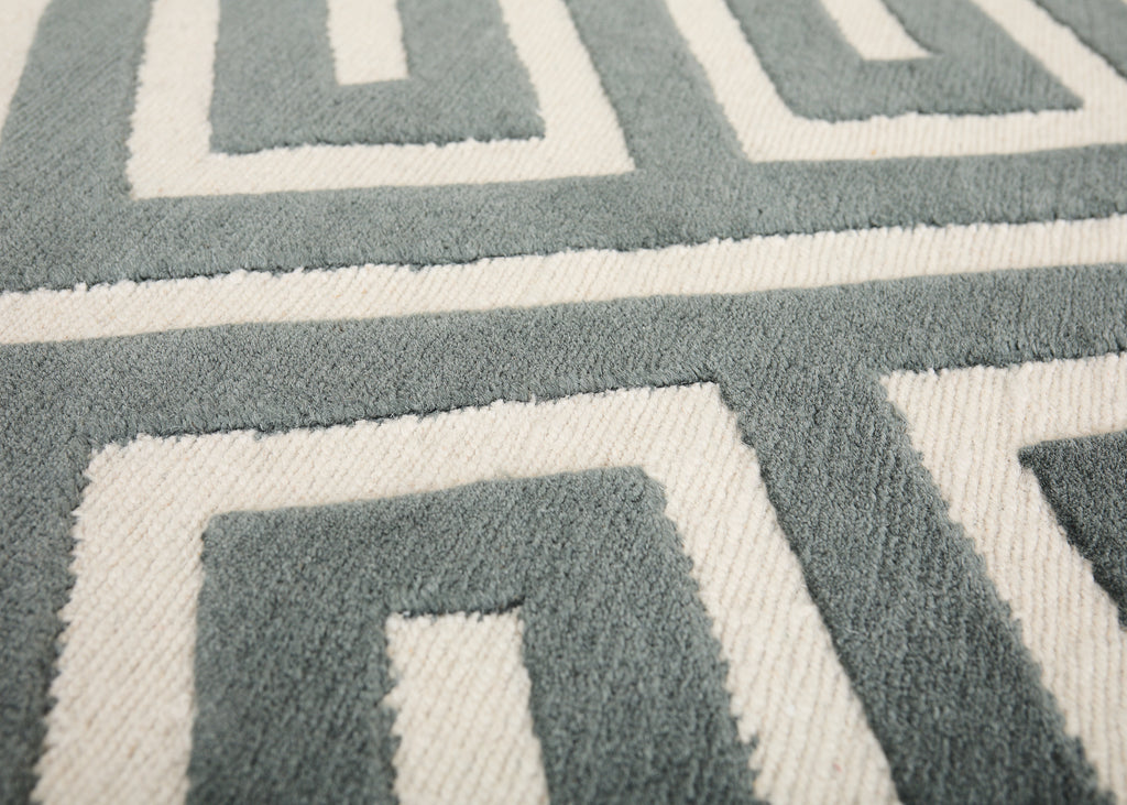 Neoclassical Style Greek Key Slate Rug by the Rug Company