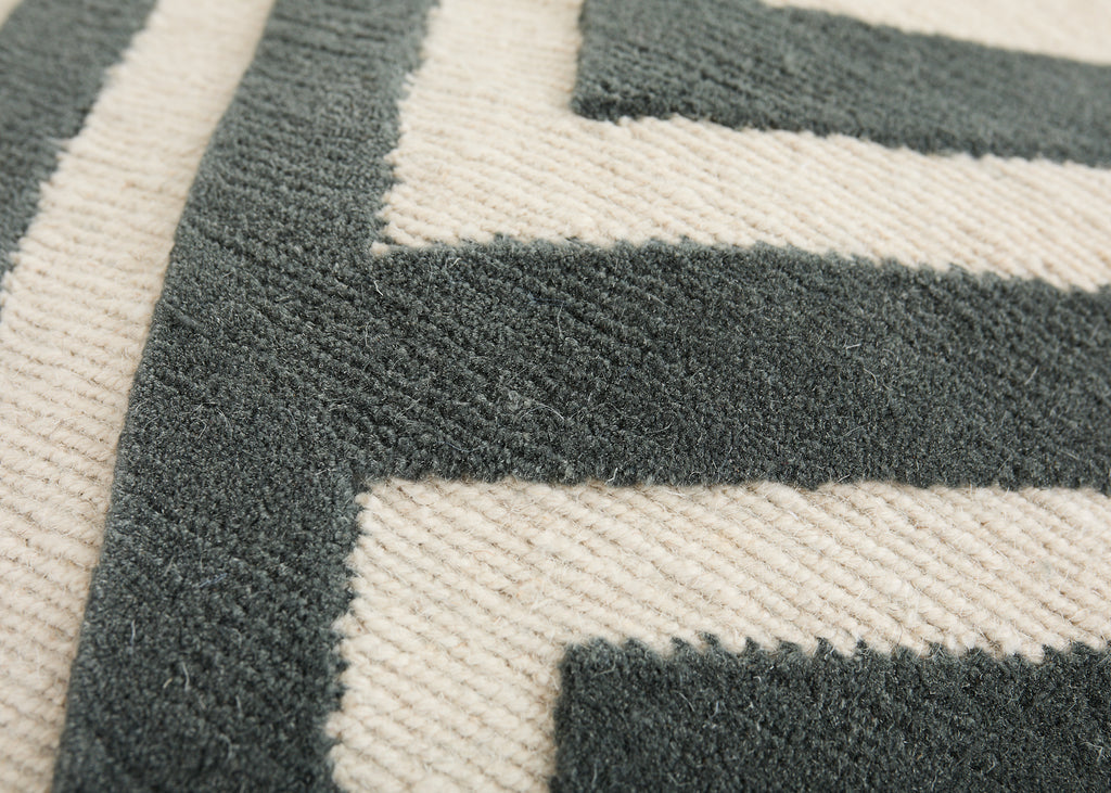 Neoclassical Style Greek Key Slate Rug by the Rug Company