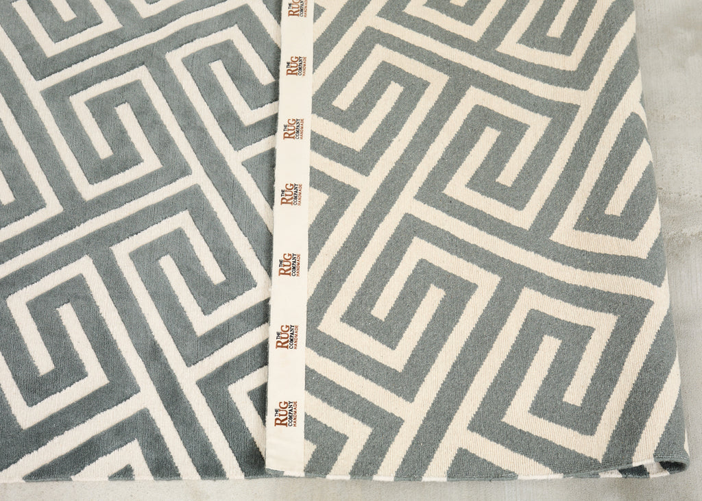 Neoclassical Style Greek Key Slate Rug by the Rug Company