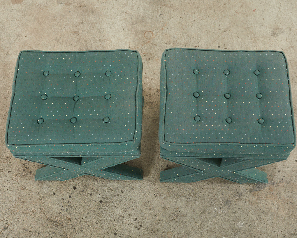 Pair of Billy Baldwin Style Midcentury X-Form Benches