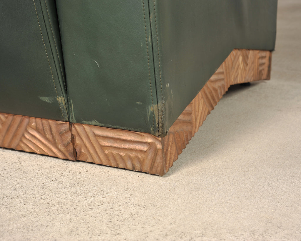 Dakota Jackson Art Deco Style Cuba Sofa in Bronze and Leather