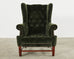Ralph Lauren English Georgian Style Devonshire Wingback Chair and Ottoman