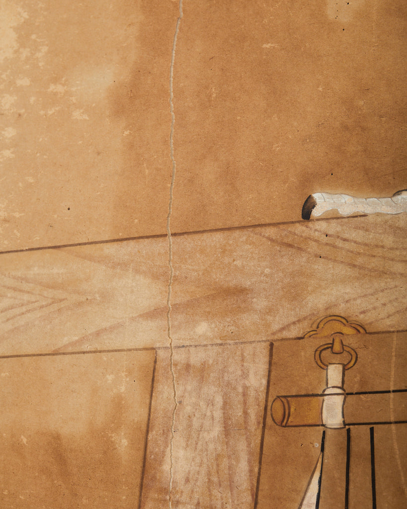 Japanese Edo Two Panel Screen Birds of Prey Hawks