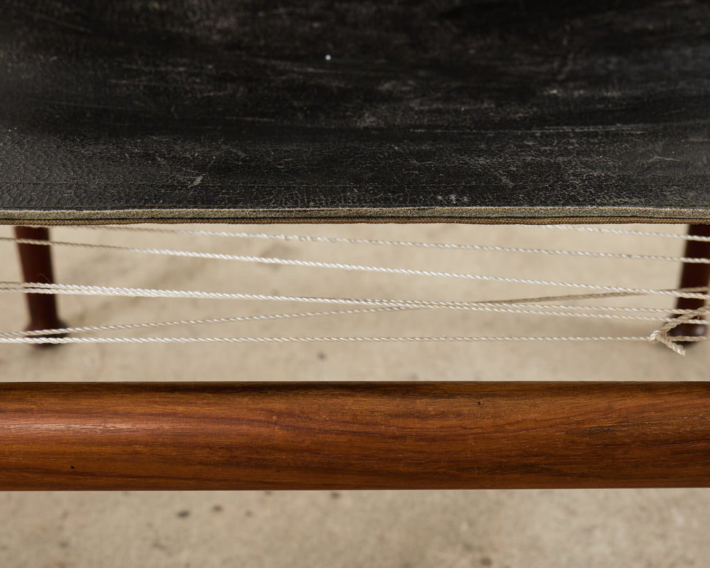 Pair of Hayat Bros. Leather Campaign Safari Chairs & Ottoman