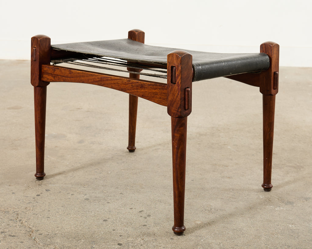 Pair of Hayat Bros. Leather Campaign Safari Chairs & Ottoman