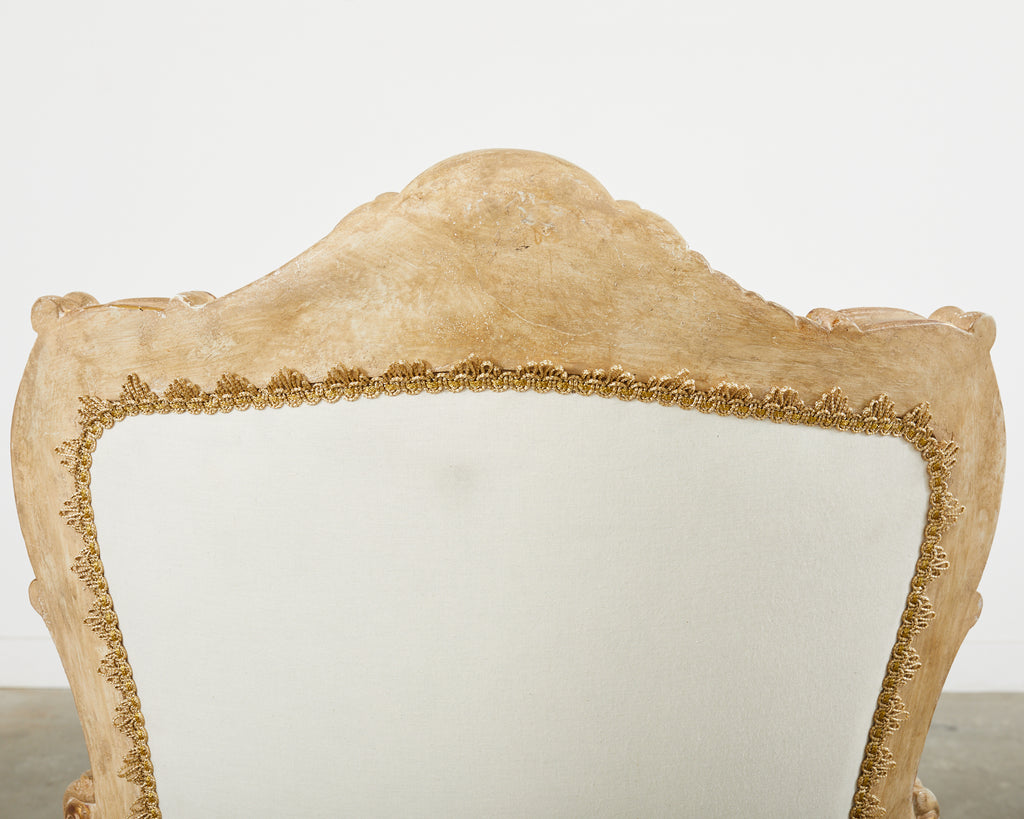 Hendrix Allardyce Italian Rococo Style Carved Library Armchair