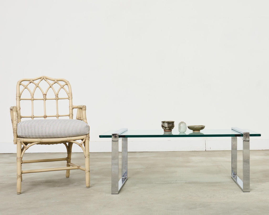 Charles Hollis Jones Chrome Glass "Box" Coffee Table