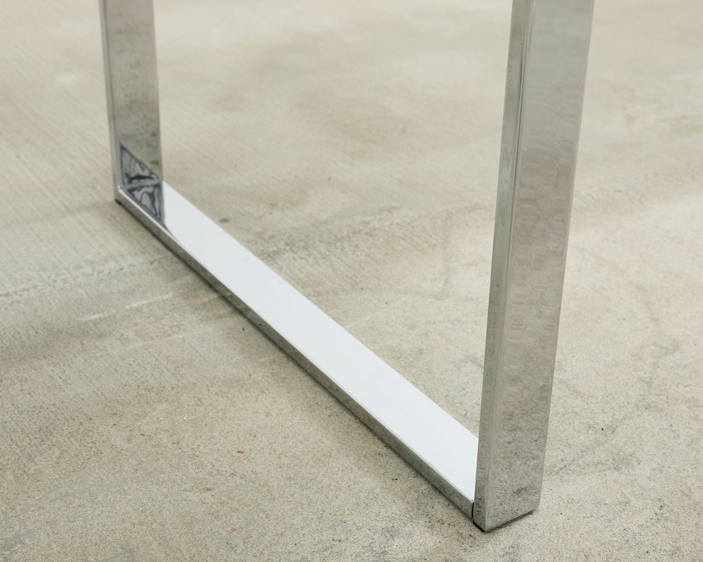 Charles Hollis Jones Chrome Glass "Box" Coffee Table