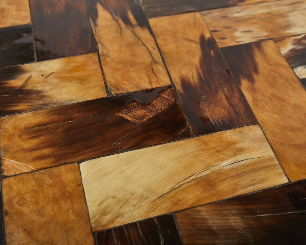 Tessellated Horn Dining Table with Leaves Designed by Thomas Britt
