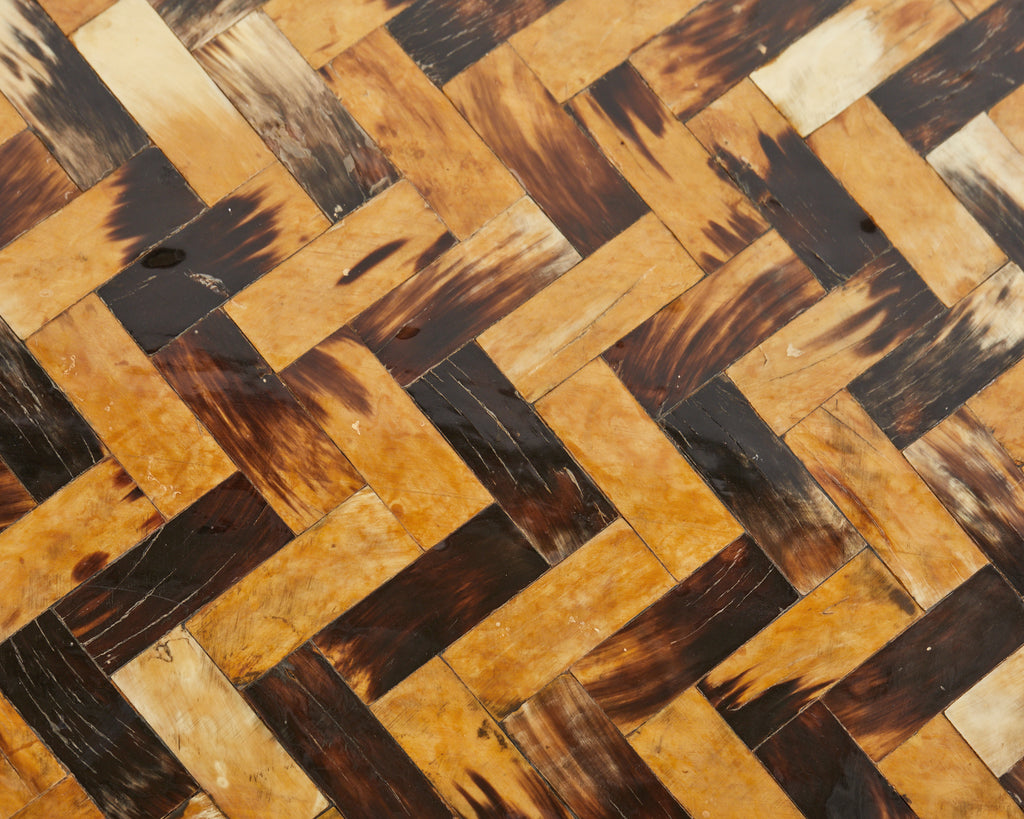 Tessellated Horn Dining Table with Leaves Designed by Thomas Britt
