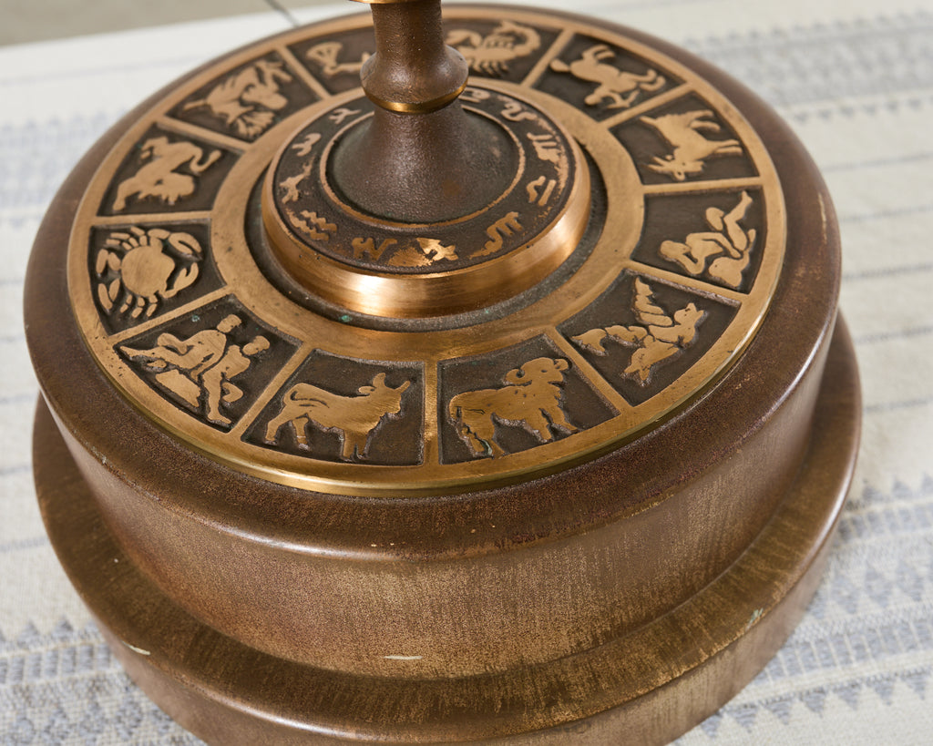 Midcentury Bronze Astrological Armillary Lamp by Frederick Cooper