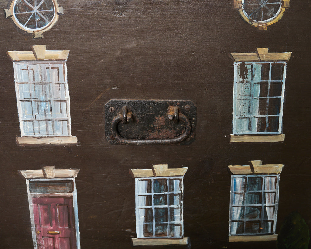 19th Century Country English Chest with House Facade