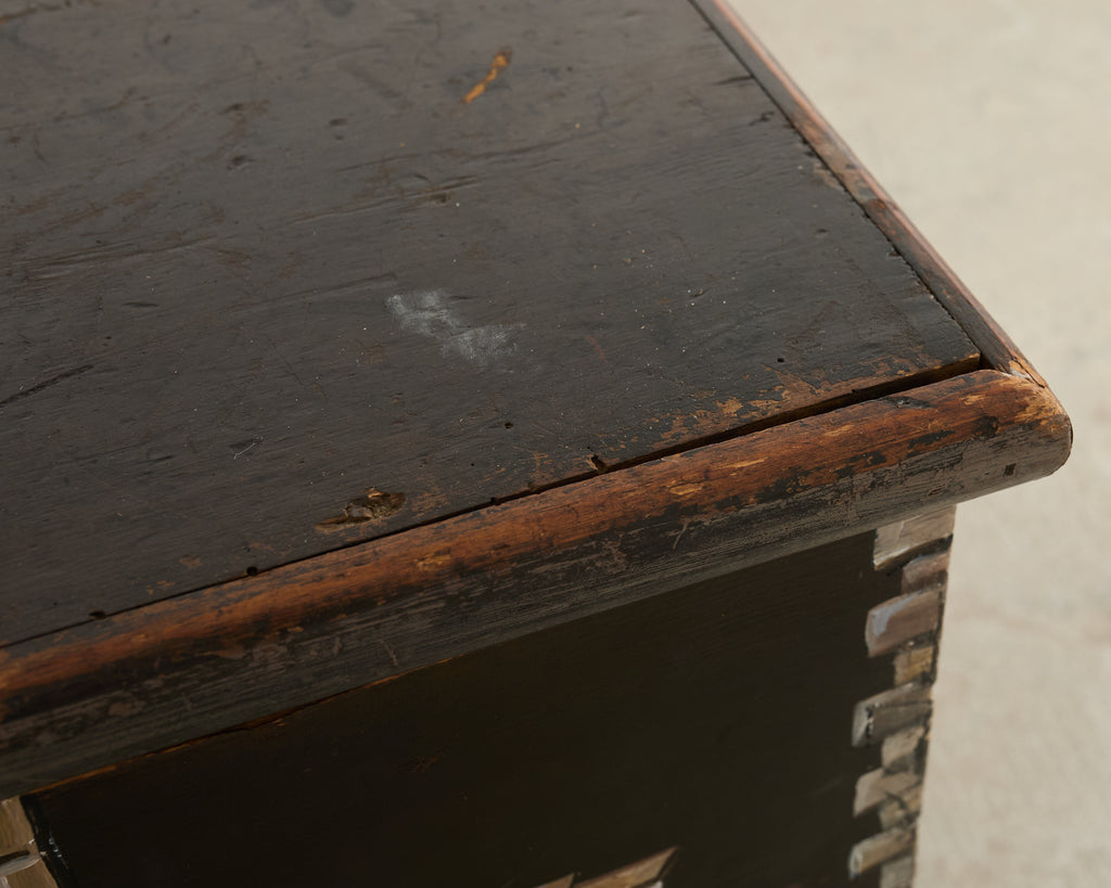 19th Century Country English Chest with House Facade