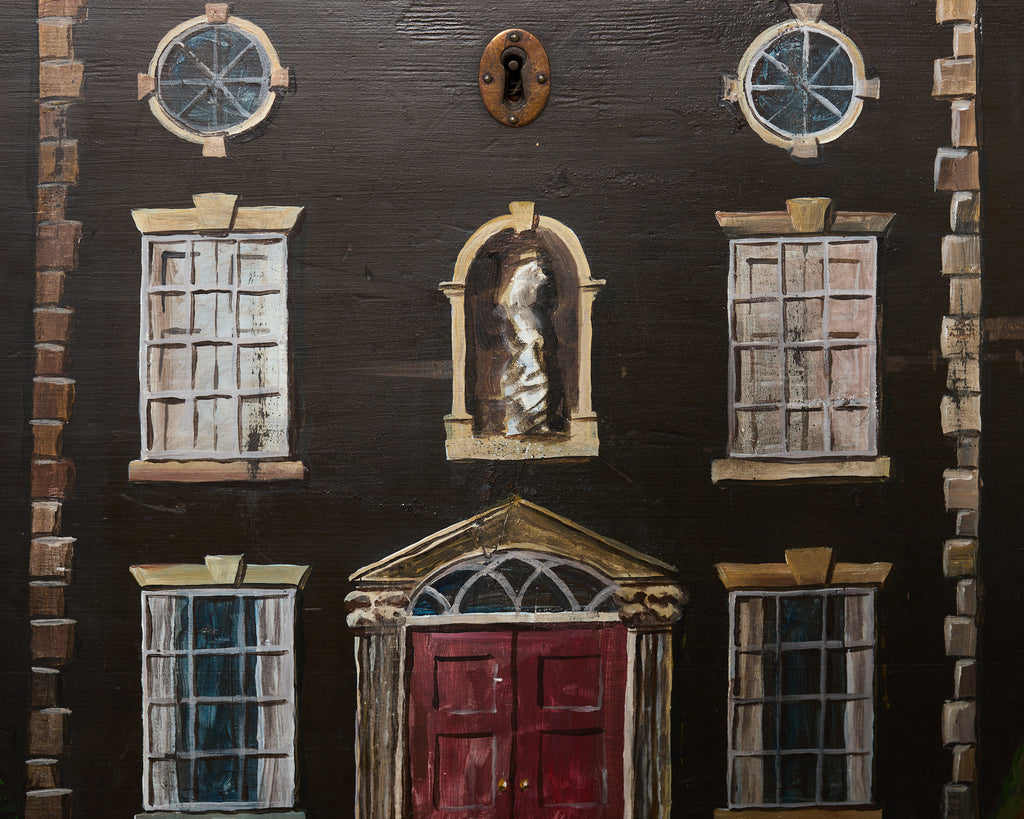 19th Century Country English Chest with House Facade