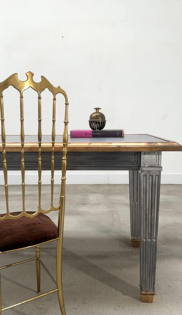 John Vesey Style Bronze Mounted Steel Library Table