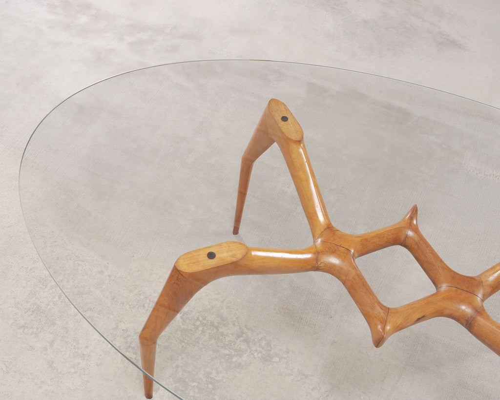 Ico Parisi Style Italian Walnut Spider Leg Dining Table