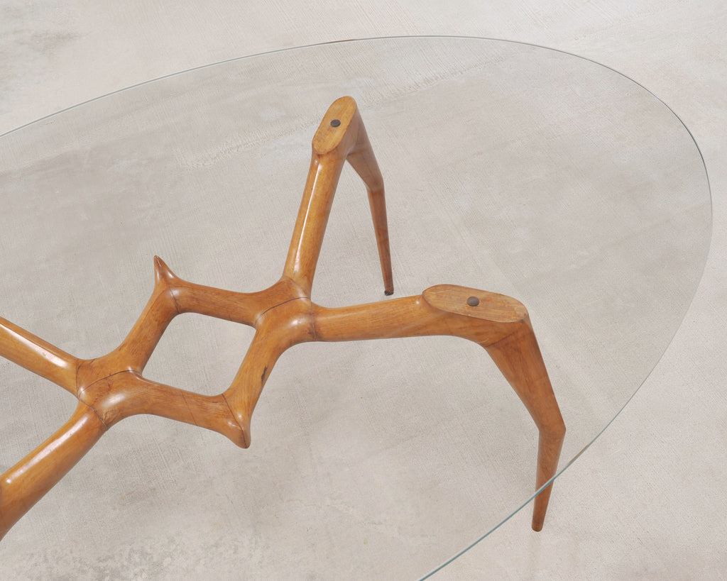 Ico Parisi Style Italian Walnut Spider Leg Dining Table