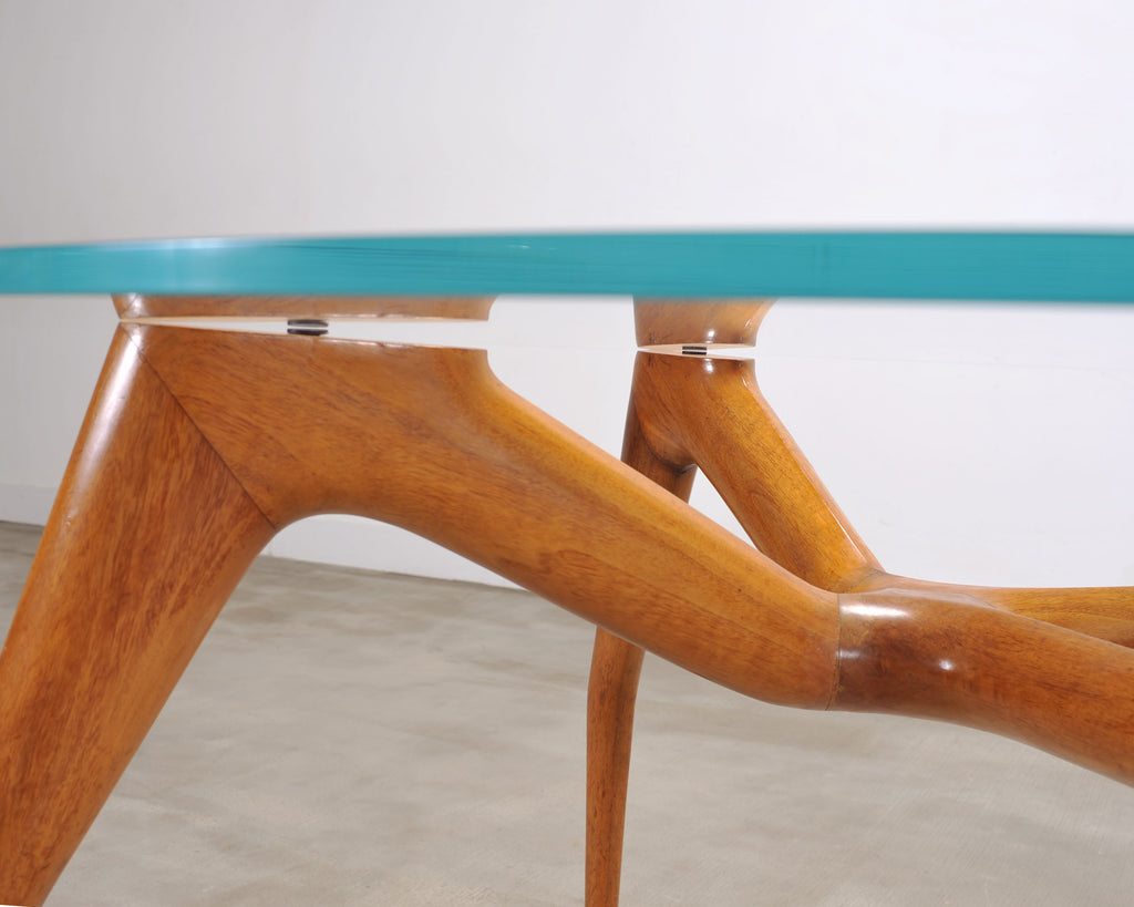 Ico Parisi Style Italian Walnut Spider Leg Dining Table