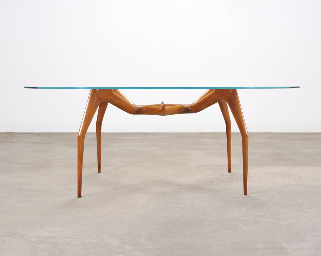 Ico Parisi Style Italian Walnut Spider Leg Dining Table