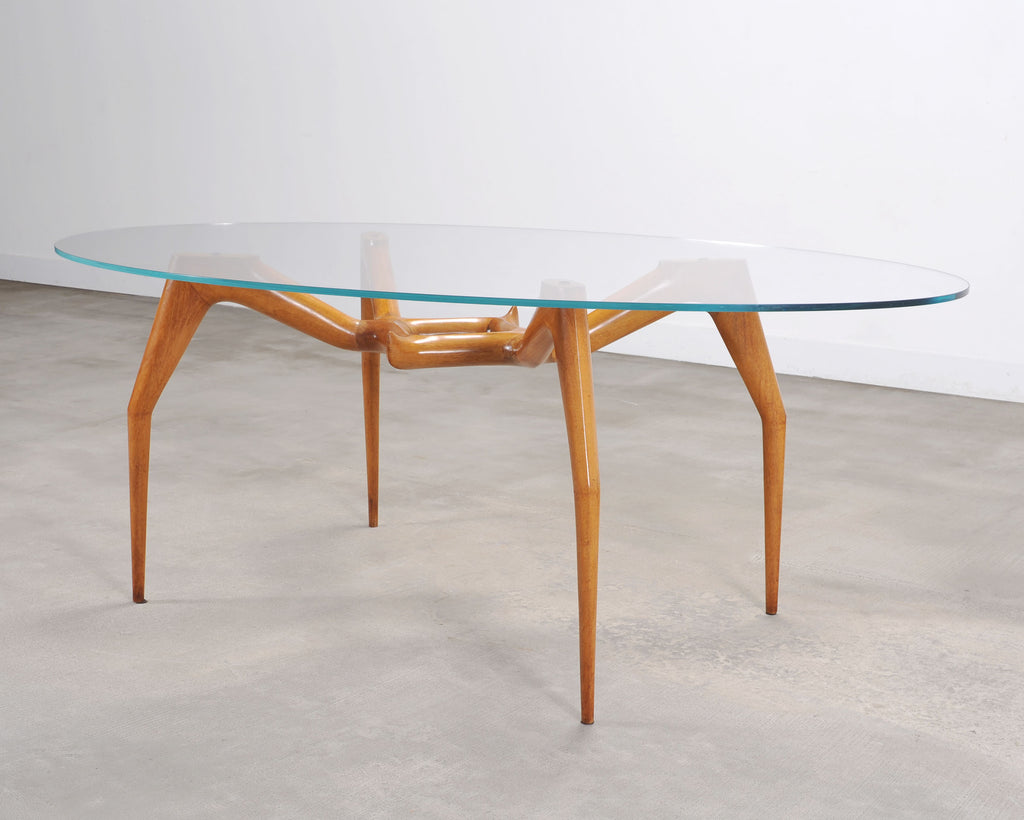 Ico Parisi Style Italian Walnut Spider Leg Dining Table