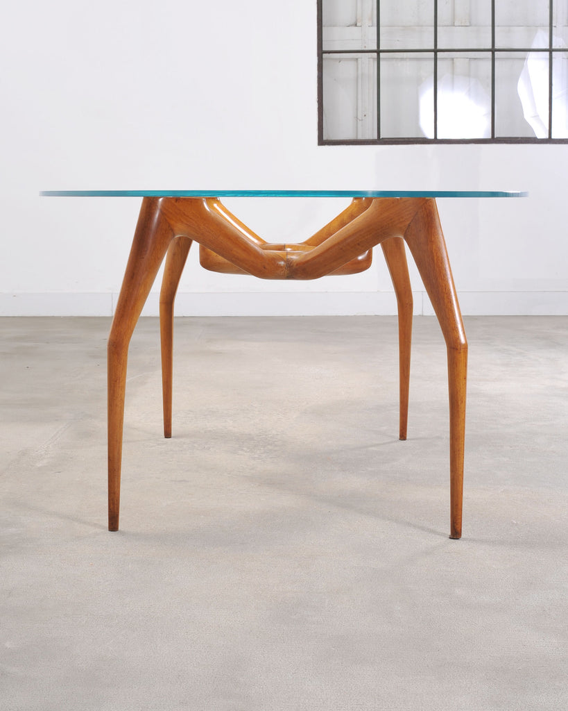 Ico Parisi Style Italian Walnut Spider Leg Dining Table