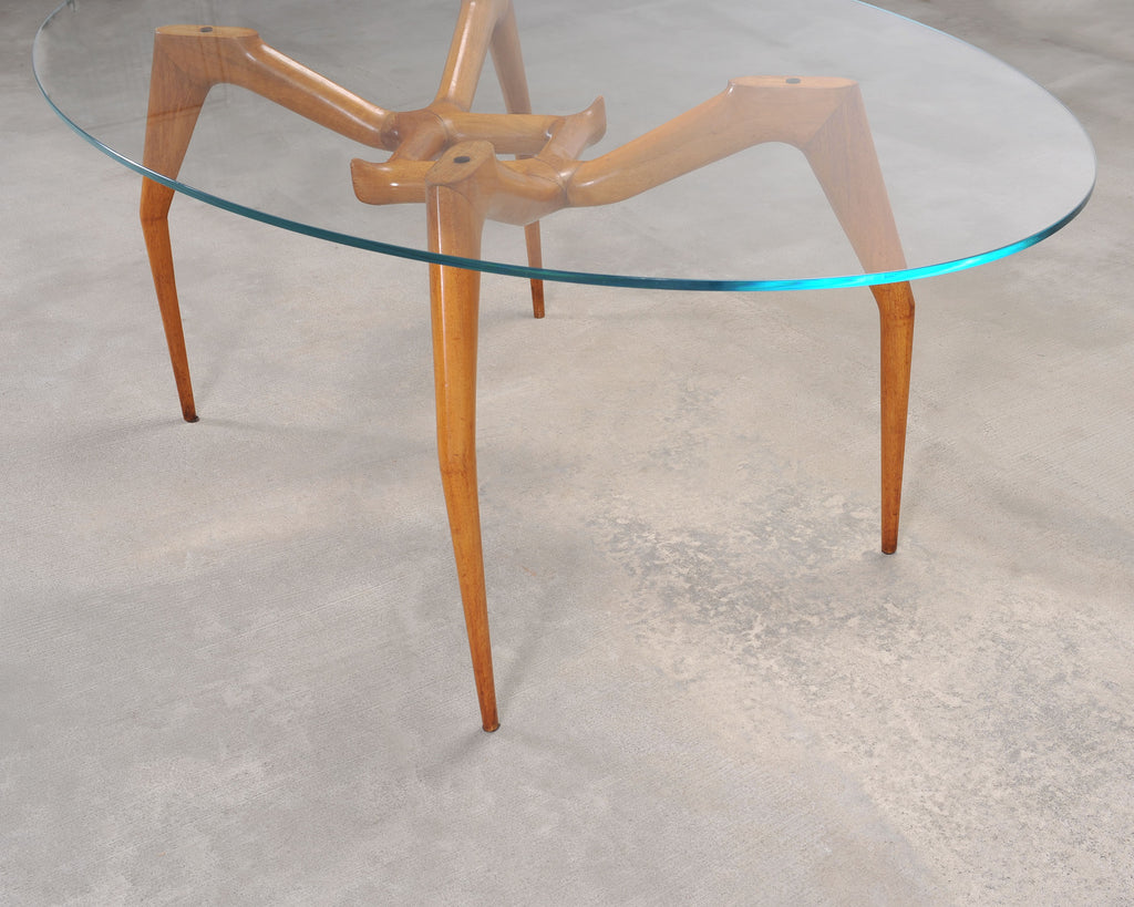 Ico Parisi Style Italian Walnut Spider Leg Dining Table