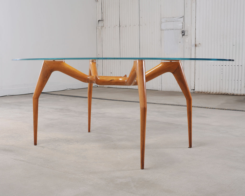 Ico Parisi Style Italian Walnut Spider Leg Dining Table