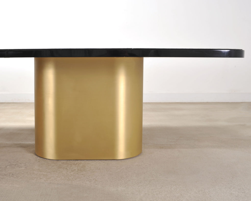 India Mahdavi Alber Sectional Walnut Brass Dining Table 11 Ft