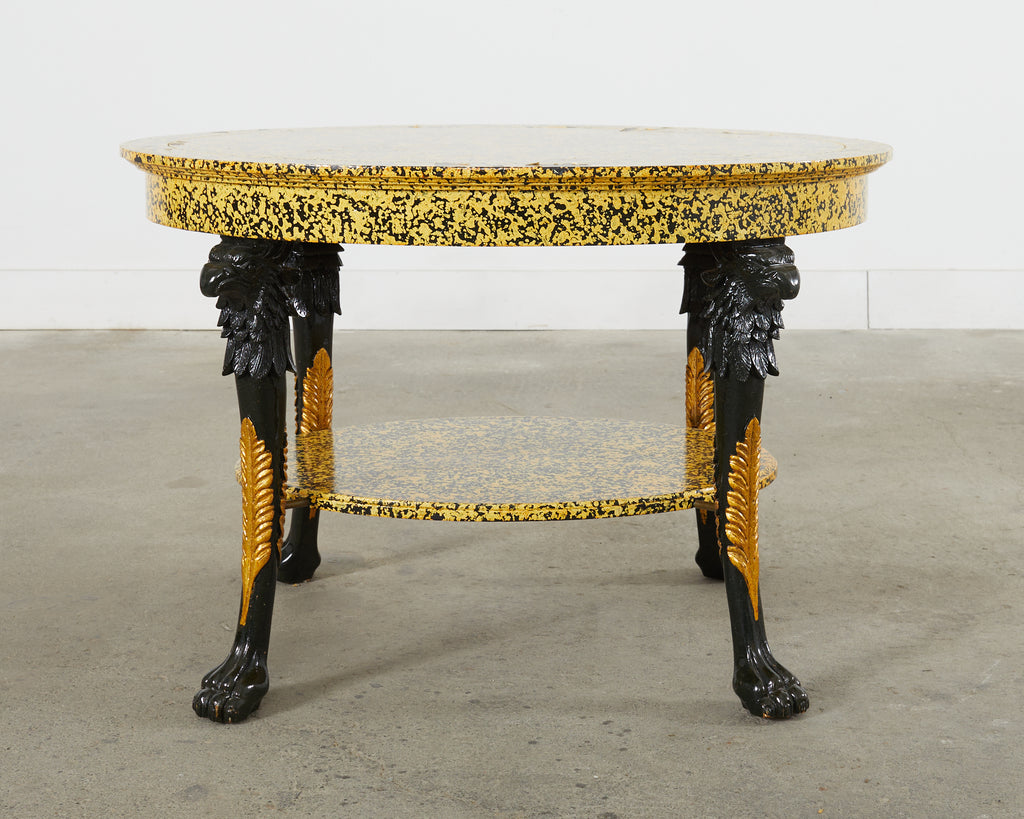 Empire Style Coffee Table Lacquer Speckled by Ira Yeager