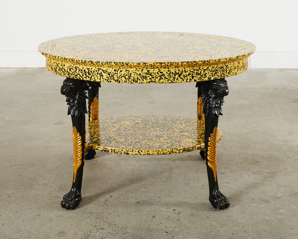 Empire Style Coffee Table Lacquer Speckled by Ira Yeager