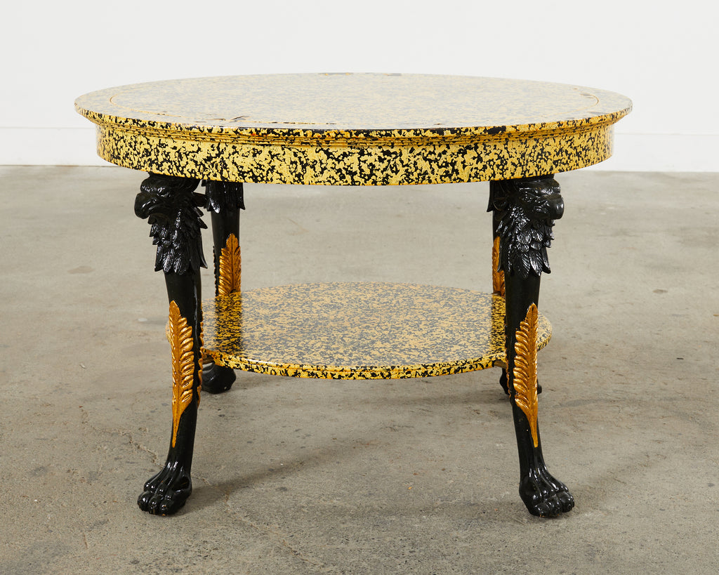Empire Style Coffee Table Lacquer Speckled by Ira Yeager